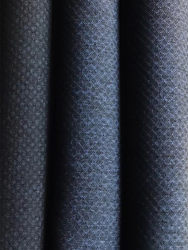 Cationic polyester double thread rhombus lattice four-way stretch fabric